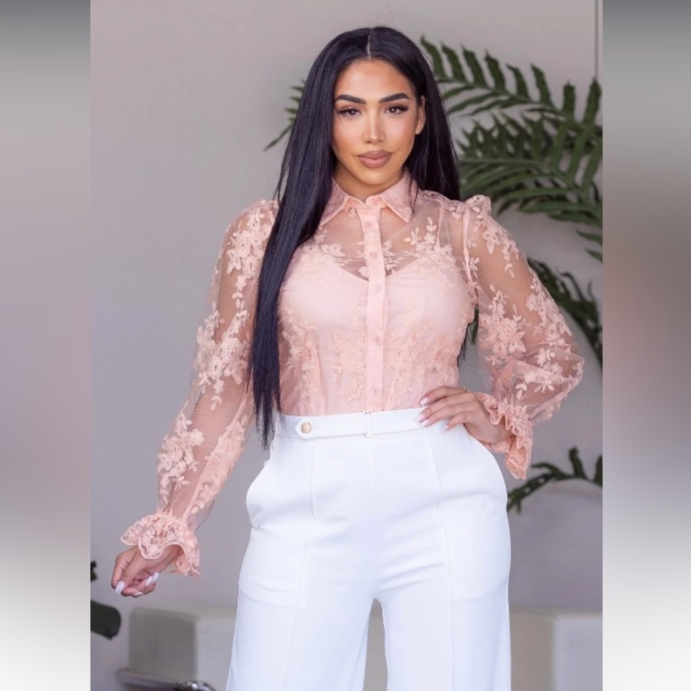 Button Down Lace Top